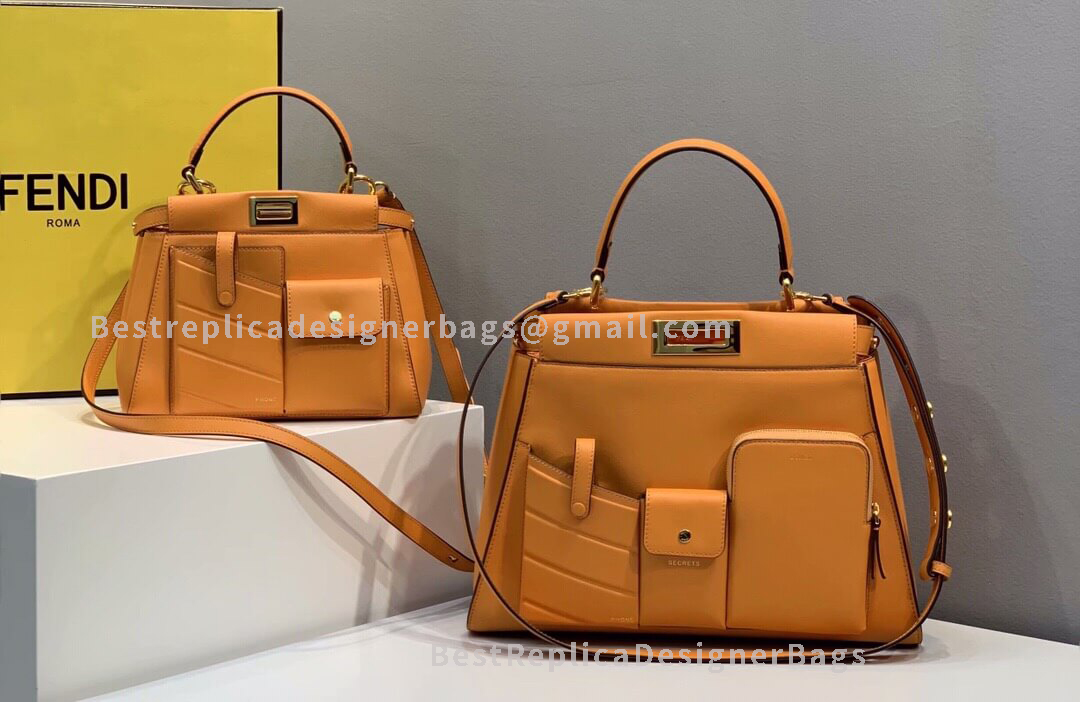 Fendi Peekaboo Iconic Medium Brown Leather Bag 2113L